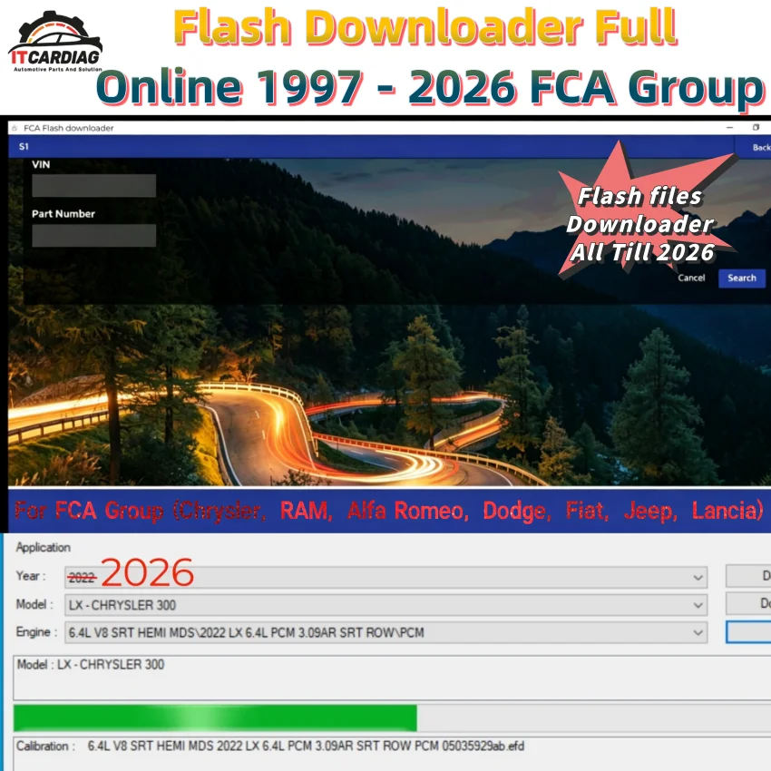 Flash Files Downloader for FCA Group 1997-2026 Full Online Original Calibration Files Downloader (one year/one computer)