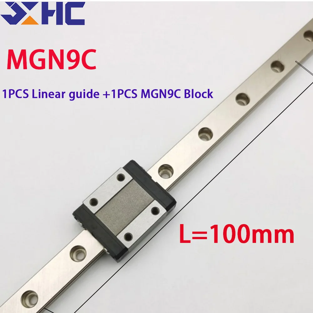 

MGN9C MGN9 Miniature Stainless steel Linear Guide Rail +Slider Block L=100mm For 3D Printer part MGN9C CNC parts