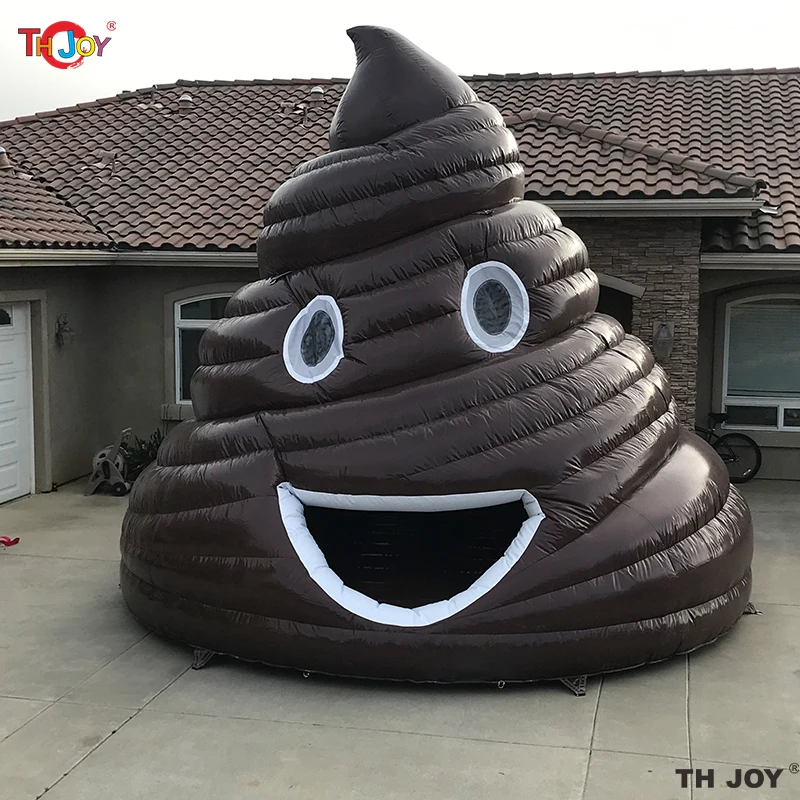 4 เมตรสูง Big Stink Turd Poop Emoji บ้านตีกลับทําให้พอง Big Stinka Jumper ปราสาท Bouncy