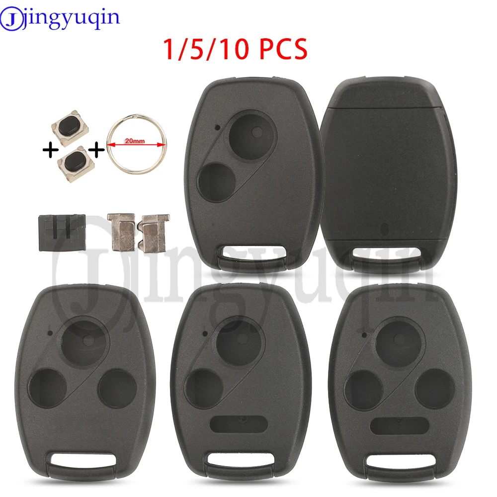 Jingyuqin 1/5/10pcs New Strong Case Remote Car Key Shell Fob For Honda Accord Civic CR-V Pilot Fit Jazz Odysess CR-Z 2/3/4BTN