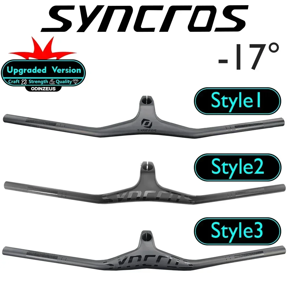 

Custom Mountain Bike Carbon Fiber Handlebar, Integrated Handlebar, Two Style, FRASER IC SL -17 Degree, MTB Bicycle