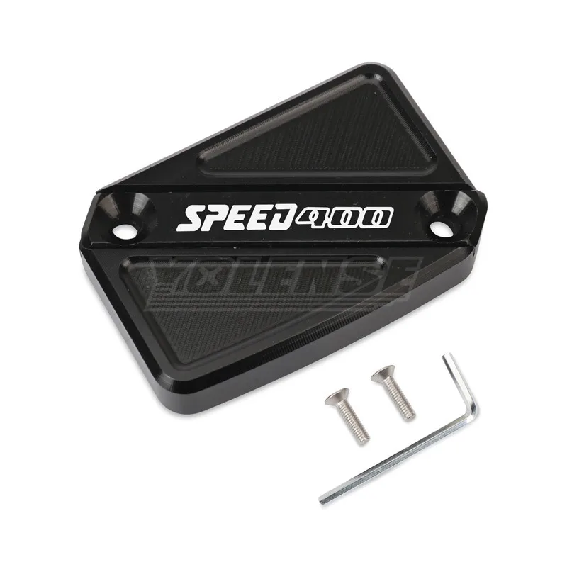 Apto para speed 400 scrambler 400x speed400 2023 2024 2025 motocicleta cnc tampa do cilindro mestre freio dianteiro reservatório de fluido capa