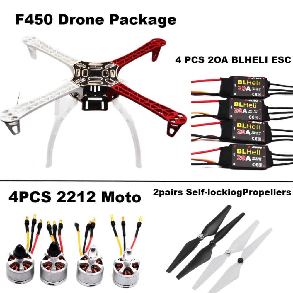 

F450 Drone Kit With 450 Frame For APM PIXHAWK 4 Axis RC Multicopter Quadcopter Heli Multi-Rotor With Landing Gear