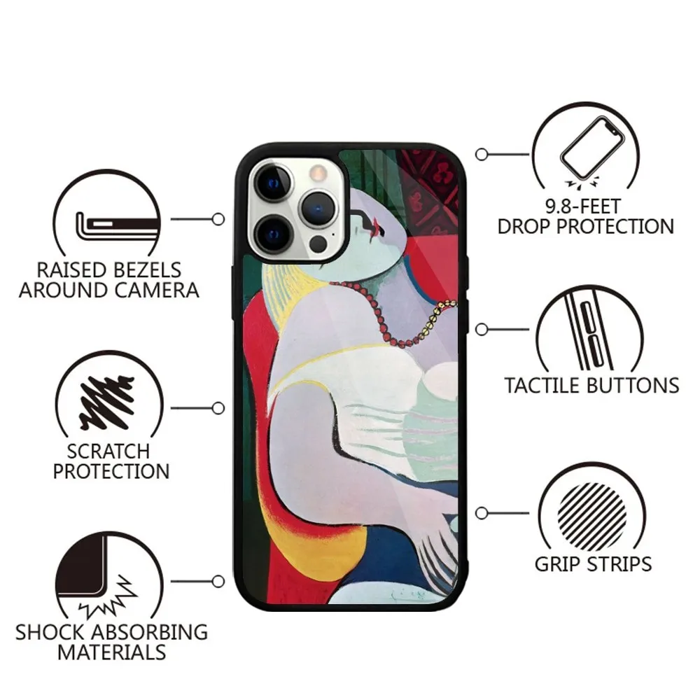 P-Pablo P-Picasso Art Phone Case Strong Magnetic For IPhone 15,14,13,Pro,Max,Plus,11,12,Mini For Magsafe Wireless Charging