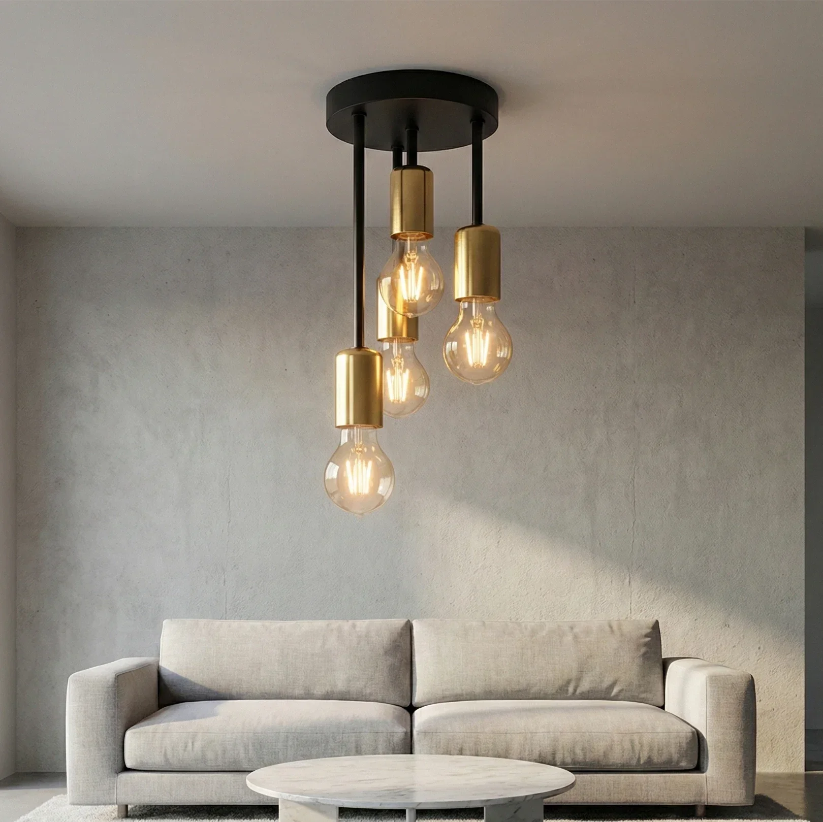 Moderne Sputnik-Deckenleuchte Nordische Halbeinbauleuchte Vintage Wohndekor LED-Beleuchtungskörper Plafonnier