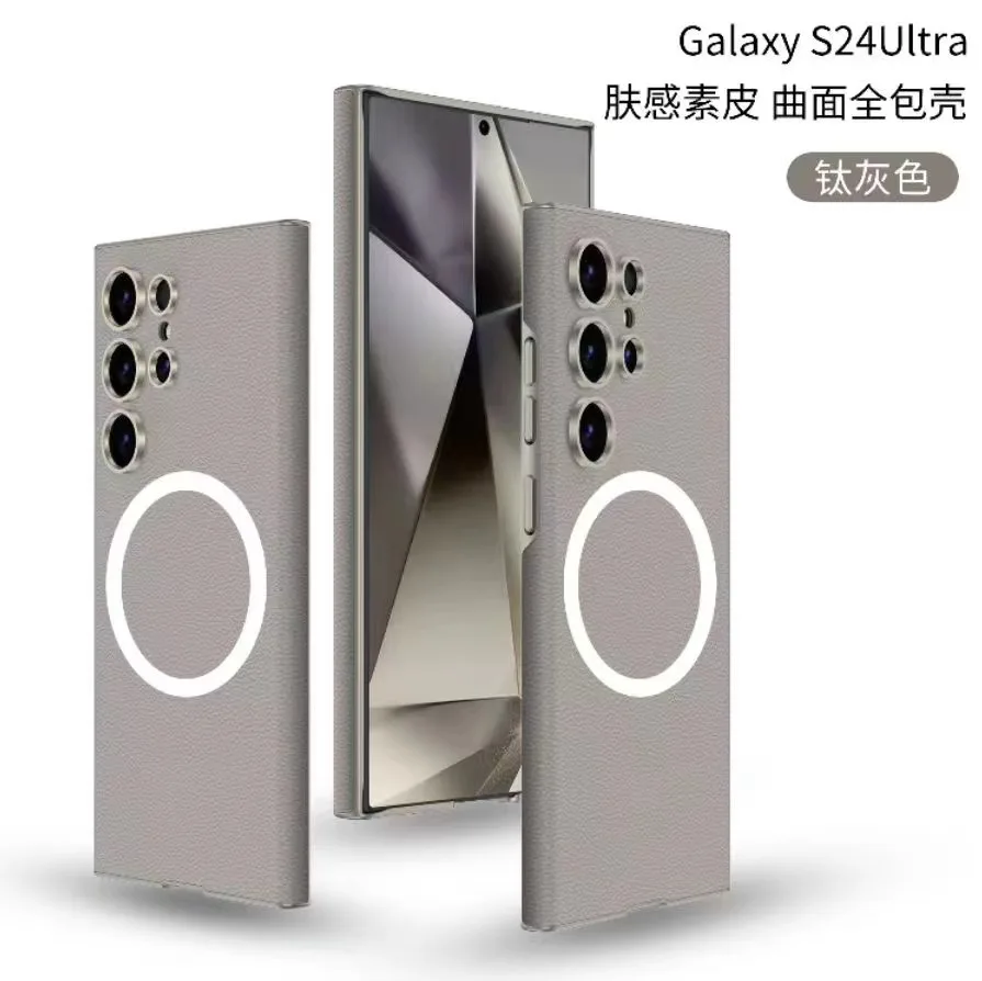 لهاتف سامسونج جالاكسي S24 S25 الترا 24 حافظة جلدية منحنية فاخرة للأعمال رفيعة للغاية غطاء كمبيوتر شامل مضاد للصدمات #3