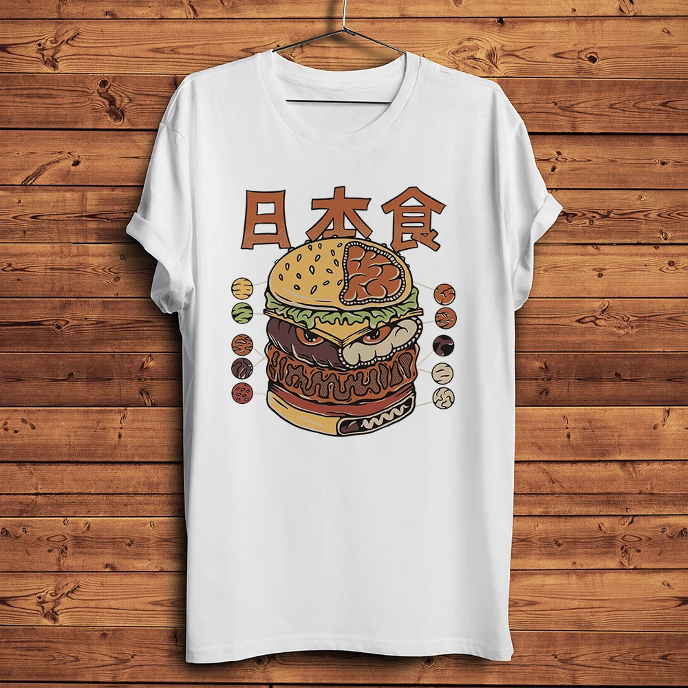 Burger Anatomy Hamburg Funny T shirt Men Casual Short Sleeve TShirt Unisex Novelty Streetwear Tee breathable print