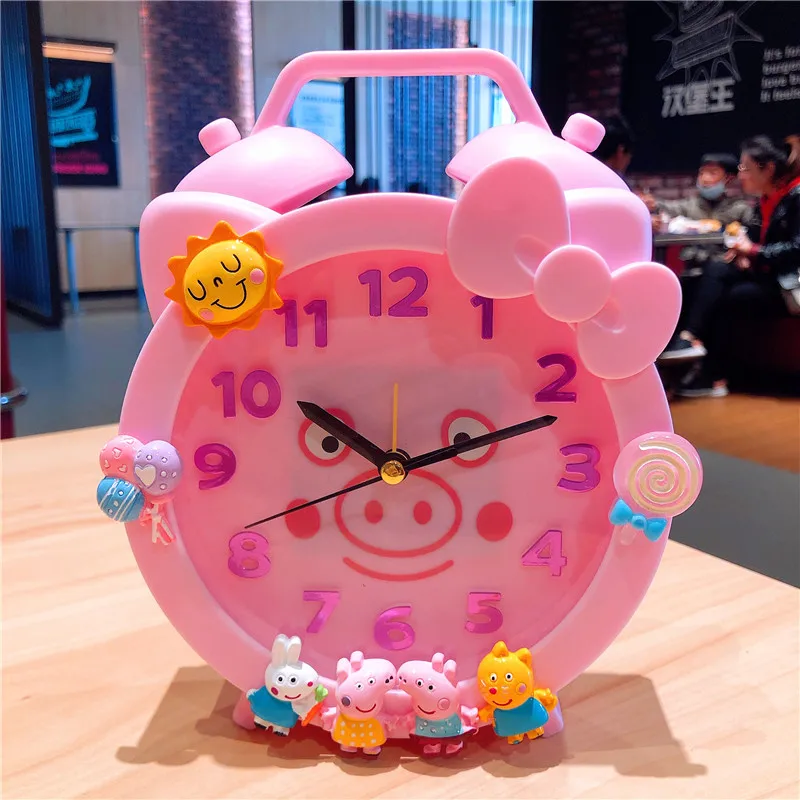 Sanrio Alarm Clock Girl Cartoon Cute Hello Kitty Kuromi My Melody Cinnamoroll Children Girls Bedroom Bedside Home Decorclock