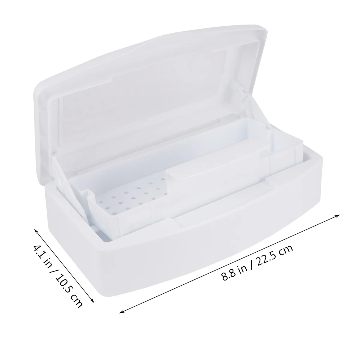 Sterilizer Box Transparent Lid Durable Plastic Nail Art Tool Tray Case Salon Manicure Cleaning for Nail Artist Home