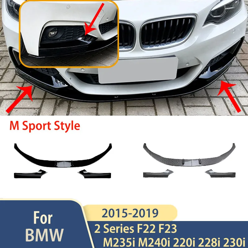 

Автомобильный передний бампер, спойлер для BMW 2 серии F22 F23 M235i M240i 220i 228i 230i M-Sport 2015-2021, диффузор, защита, тюнинг, Bodykit
