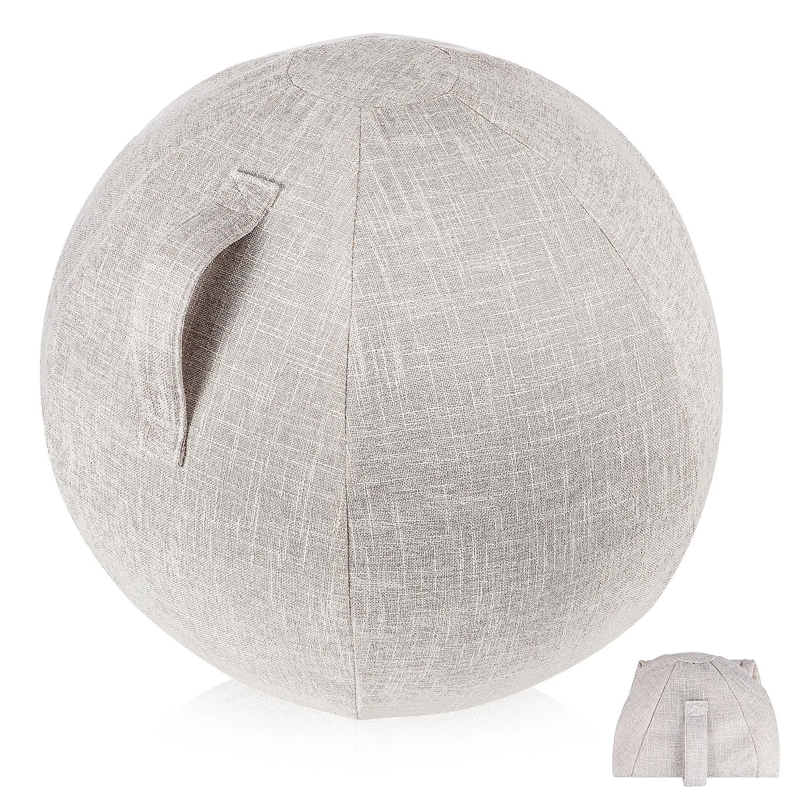 

Yoga Ball Cover Non Slip Anti Static Portable Breathable Washable Cotton Linen Protector for Fitness Ball Dust Proof