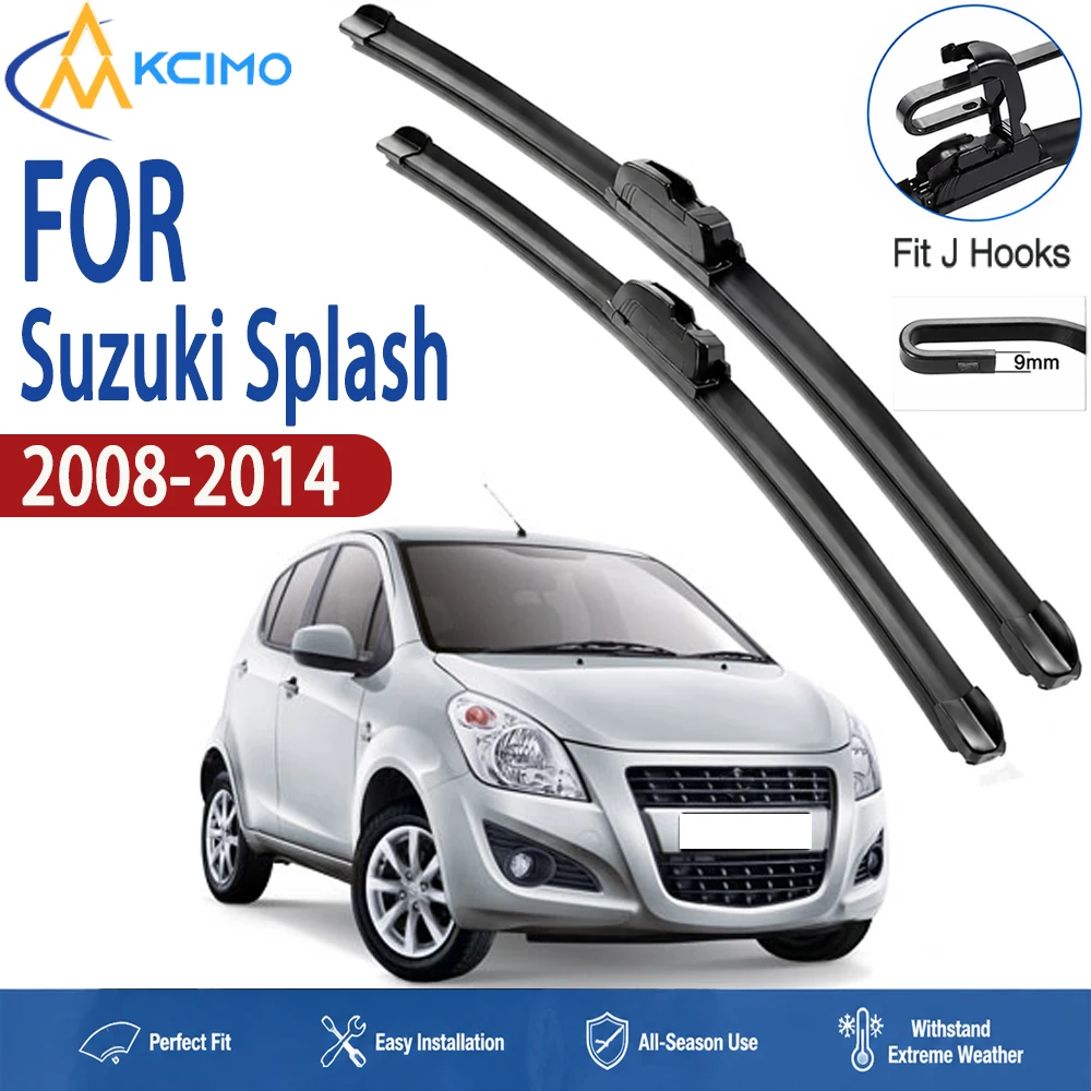 22"+16" U/J Hook Wiper Blade Set For Suzuki Splash 2008-2014 Durable Boneless Wipers Clear Quiet Stable Clean Vision