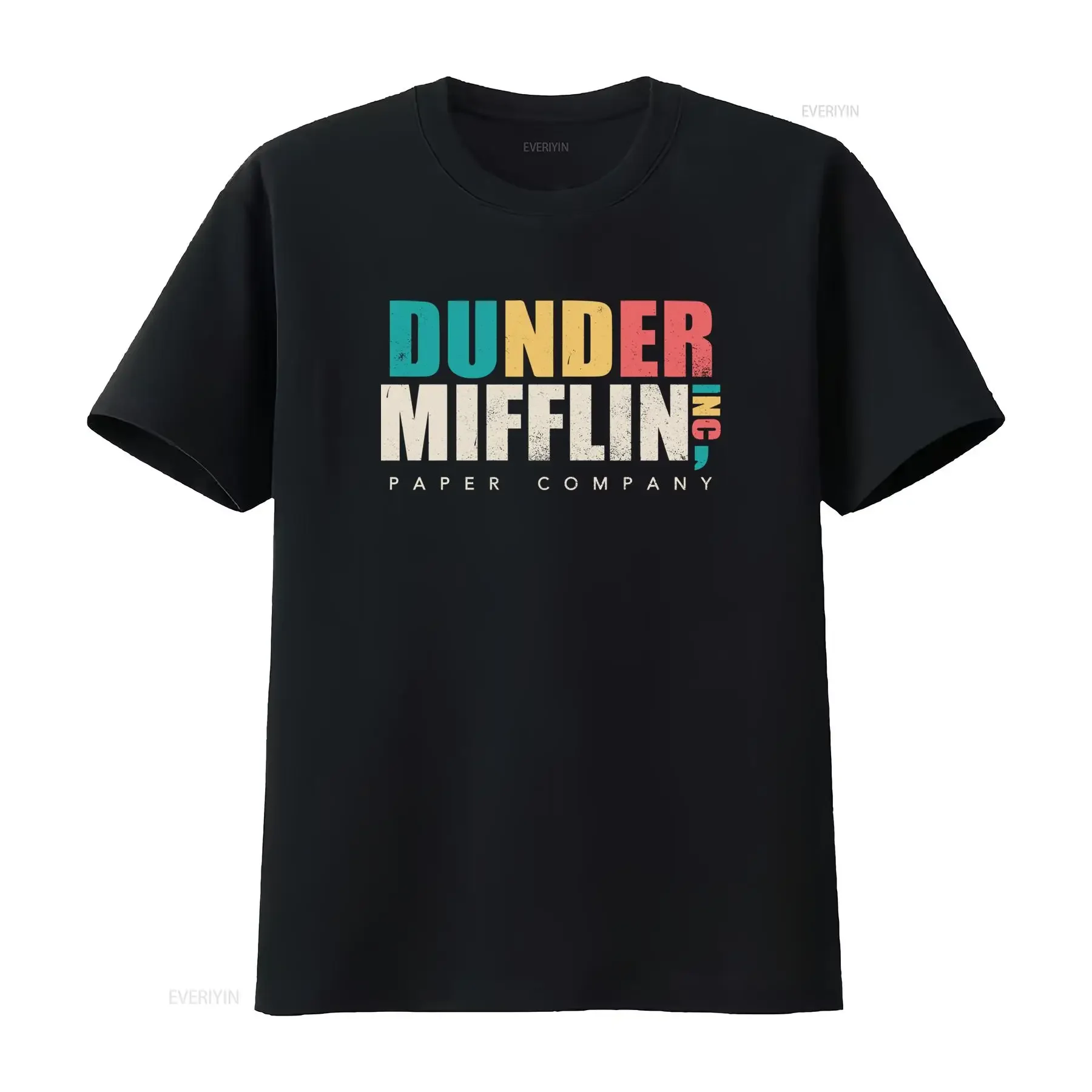 Vintage Retro Dunder Mifflin Paper Company Print Casual T Shirt vintage Washed streetwear designer clothes Soft Stylish