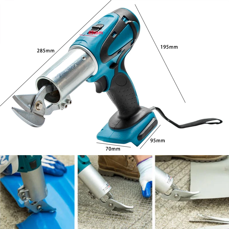 Electric Cordless Iron Scissors Metal Cutting Tools Shear Cordless Sheet Shears Carbon Steel Aluminum Alloy Stainless Cutter