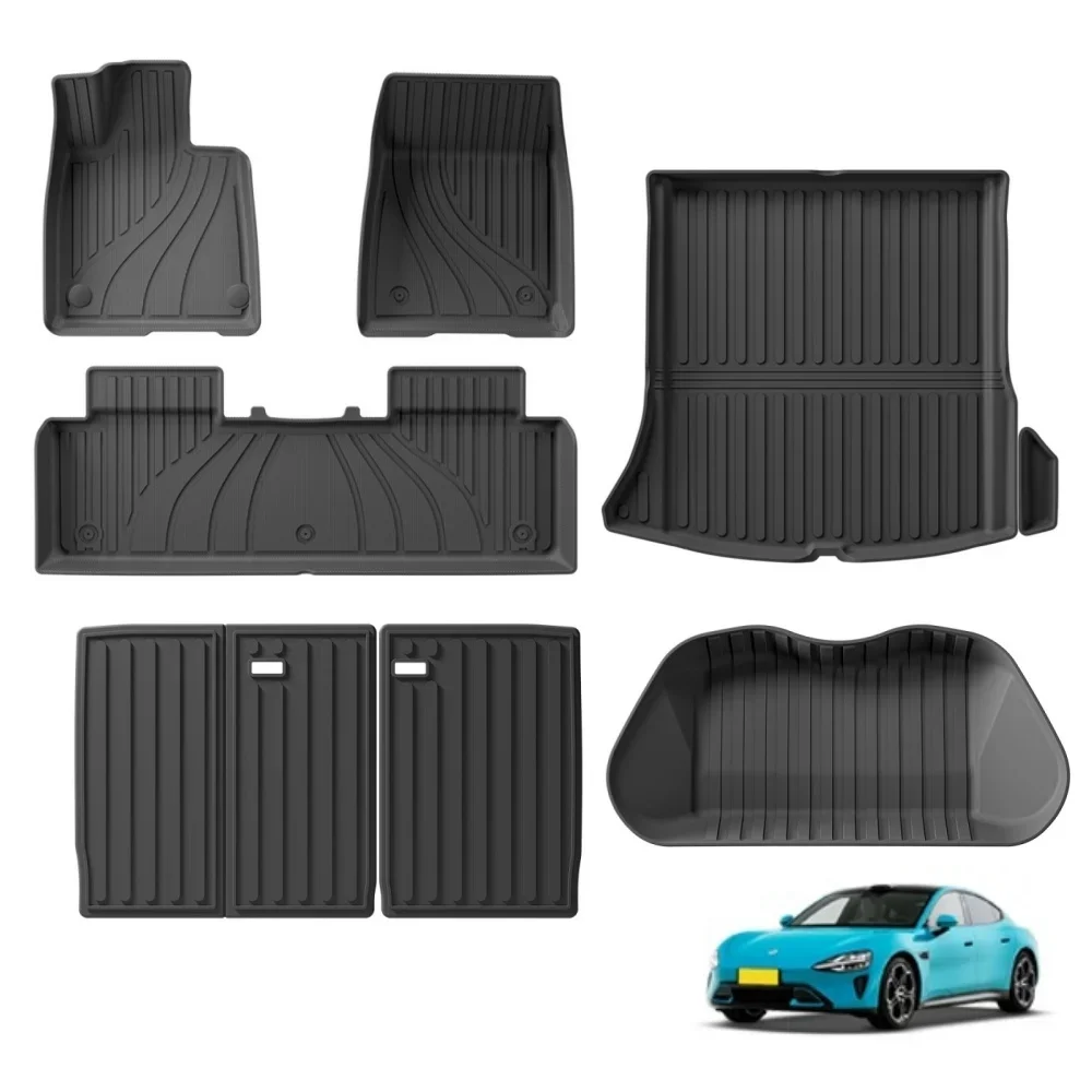 

for Xiaomi SU7 Car Floor Mats Cargo Liner Trunk Pad TPE 3D Foot Mat Waterproof Interior Accessories Black