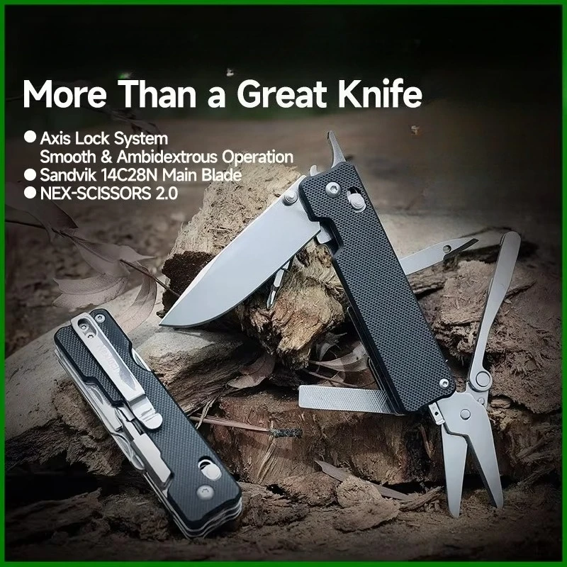 11 In 1 Pocket Knife K30 Multi-tool Knight EDC Knife Outdoor Folding Knife Mini Portable Folding Scissor File Hand Tools