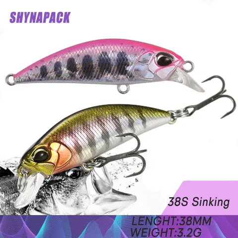 2023 핫 38Mm 3.2G 미니 싱킹 미노우 낚시는 송어 배스 잉어 낚시를위한 Jerkbaits Peche 인공 미끼 워블러 미끼를 유혹합니다.