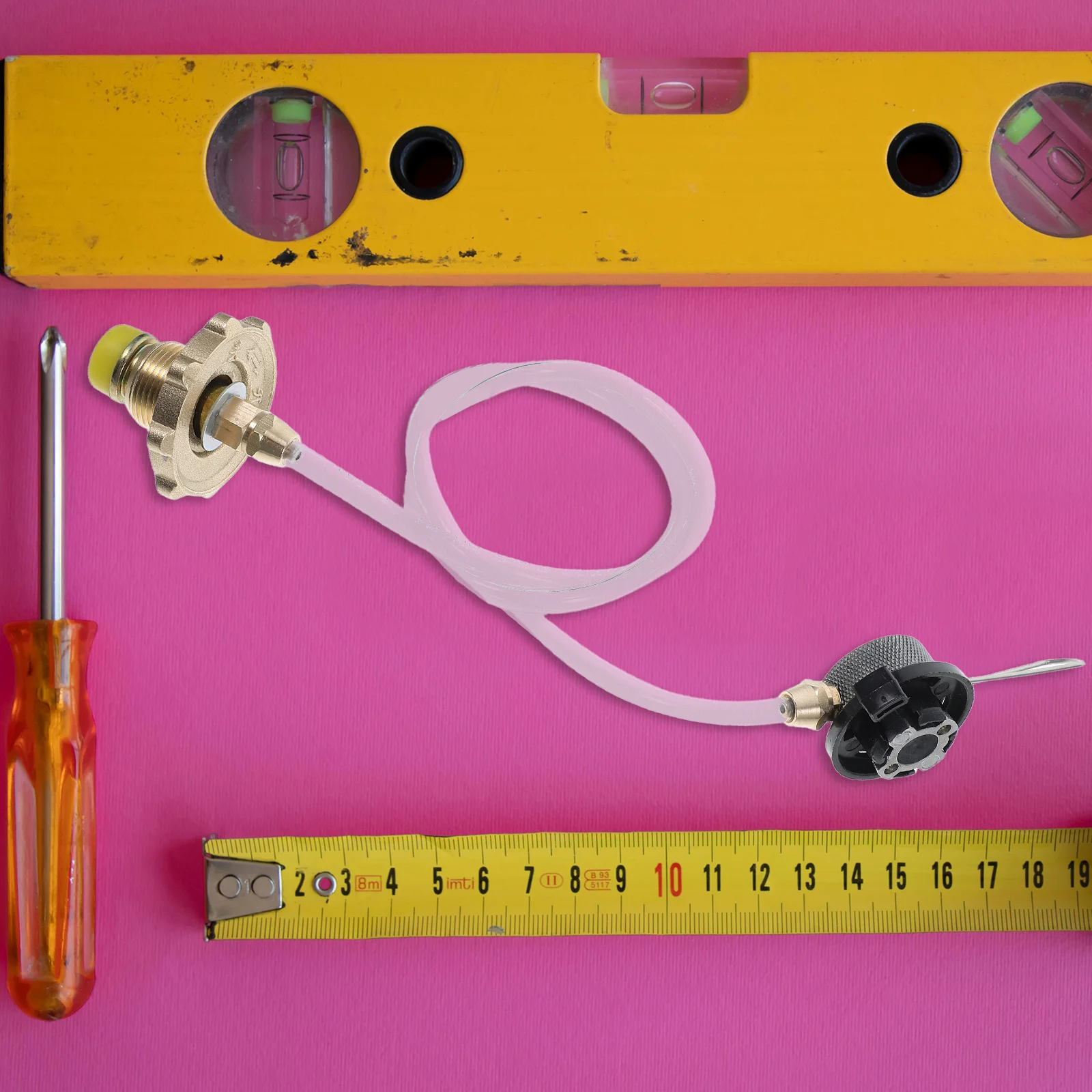 

1pc Gas Canister Adapter Portable Propane Stove Connector For Camping Hiking Bbq Outdoor Aluminum Alloy Rubber Tpu