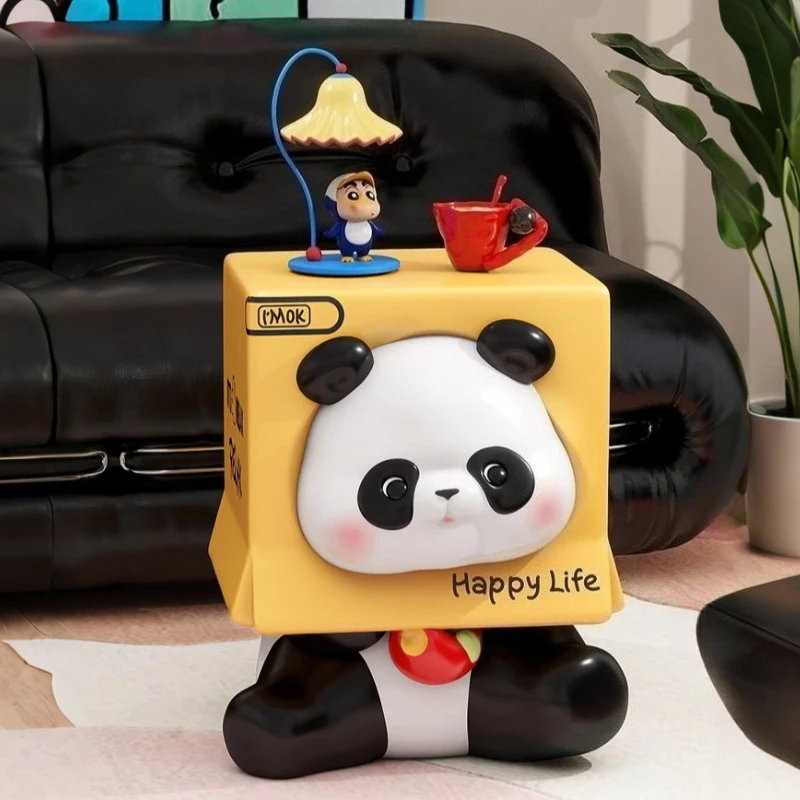 Cute Panda Nightstand Home Children's Room Furniture Bedside Table Nordic Modern Home Decor Creative Animal Statue Small Table