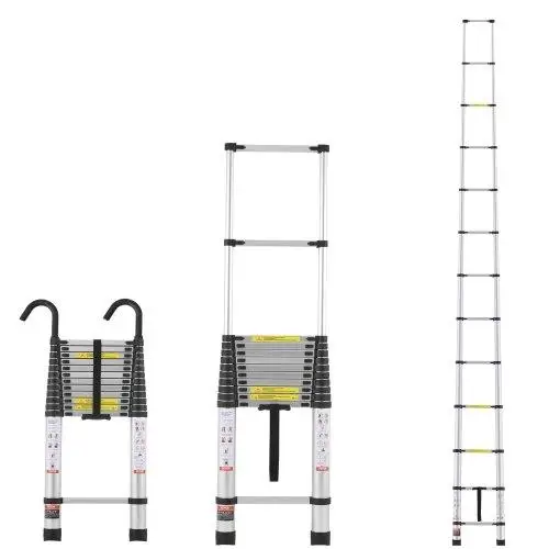 16.4FT Telescoping Extension Ladder - Multi-Button Retractable, 375 LBS Capacity, Lightweight & Portable