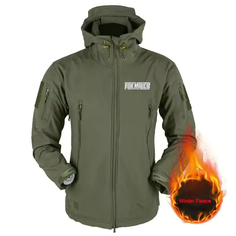 

2026 FOXMAUCB куртки из мягкой оболочки из кожи акулы, походная ветрозащитная водонепроницаемая куртка, мужские армейские боевые куртки, мужские пальто-бомберы с капюшоном