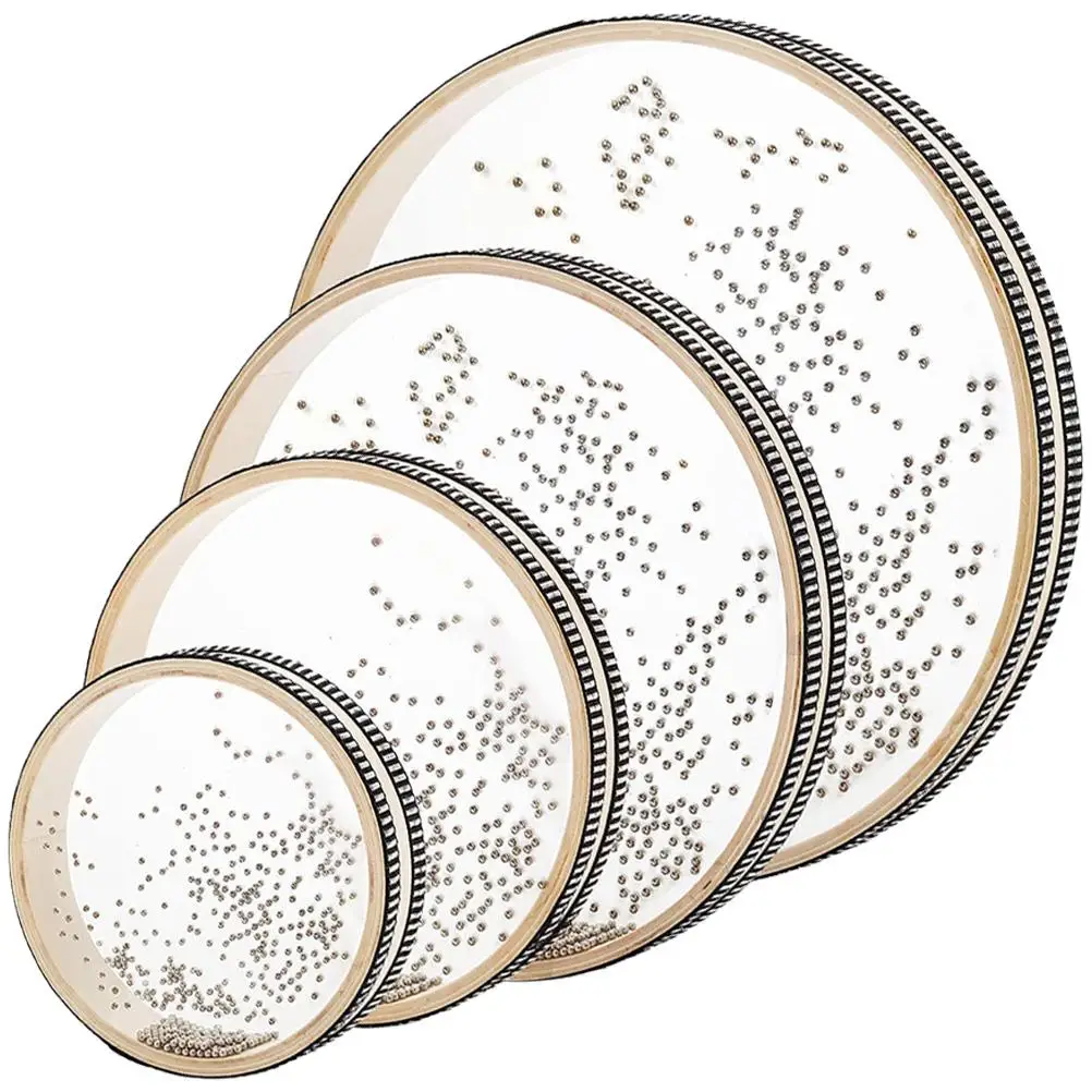 4 Pcs Surf Drum Children Musical Instruments Beads Toy Ocean Sound Wood Percussion Small