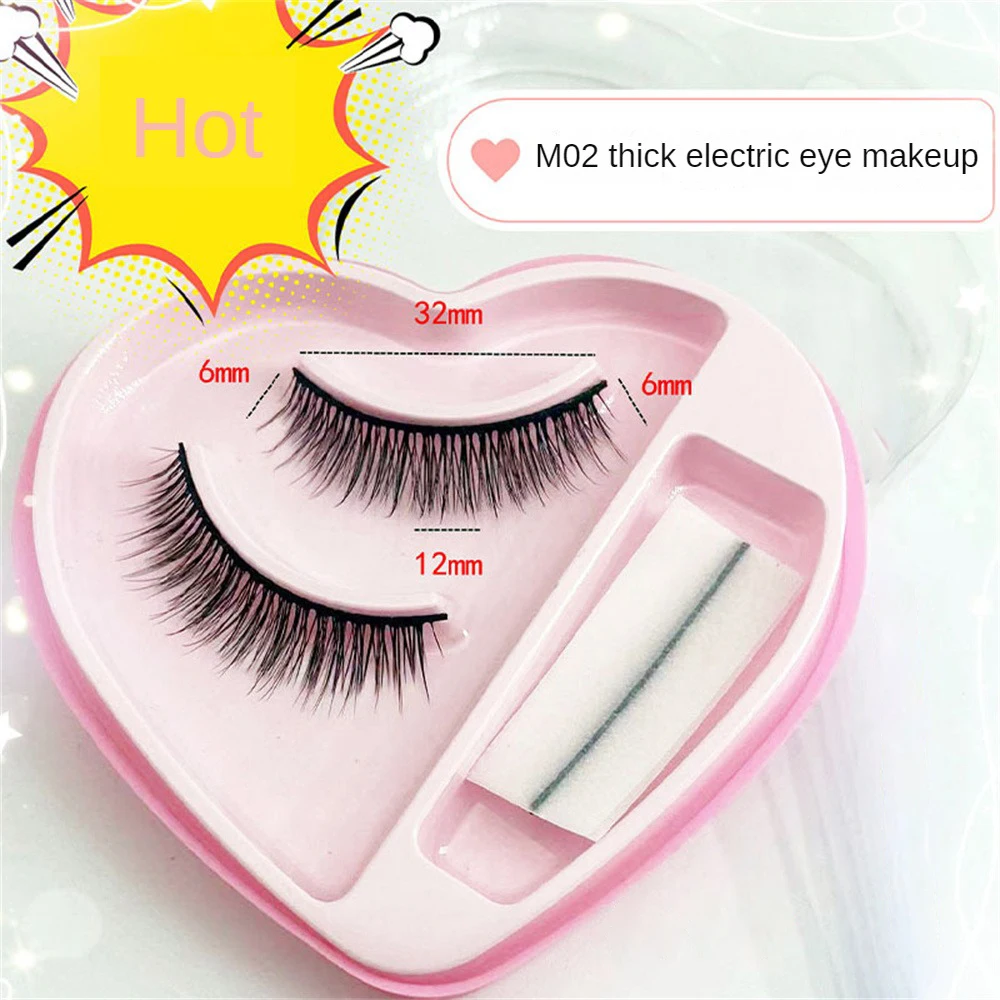 A Pair Of Heart-shaped Self-adhesive False Eyelashes Natural Long And Thick With Adhesive Strips Eye Makeup Tools