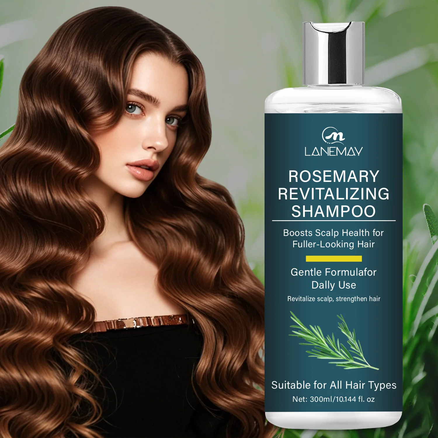 

Perfume shampoo Nourishing shampoo，Rosemary shampoo，Cleanses and Helps Strengthen Weak and Brittle Hair Rosemary Shampoo300ml