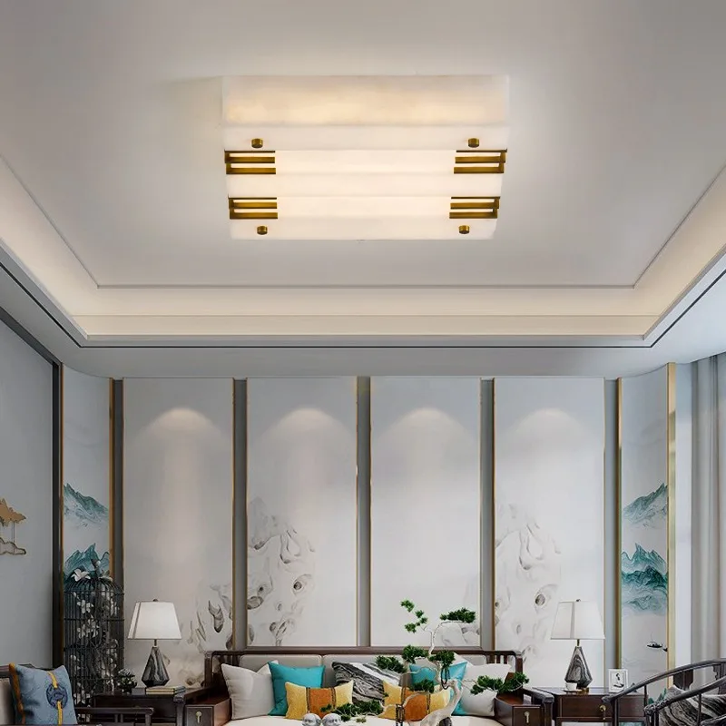 

Потолочный светильник из белого мрамора, потолочная люстра из натурального испанского мрамора, домашний декор, латунный светильник для гостиной