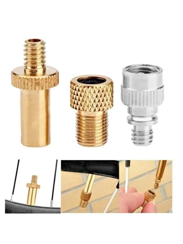AliExpress NONE 3Pcs/Set Bicycle Valve Adapter Valve Nozzle Adapter Brass SV Sclaverand Dunlop DV AV Car Valve Set