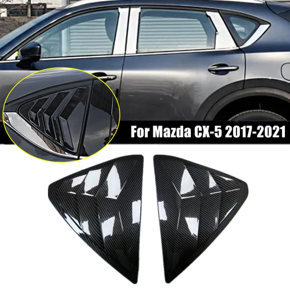 For Mazda CX-5 CX5 2017 2018 2019 2020-2023 ABS Plastic Rear Window Quarter Louver Cover Side Vent Trim Car Adhesive Accessories