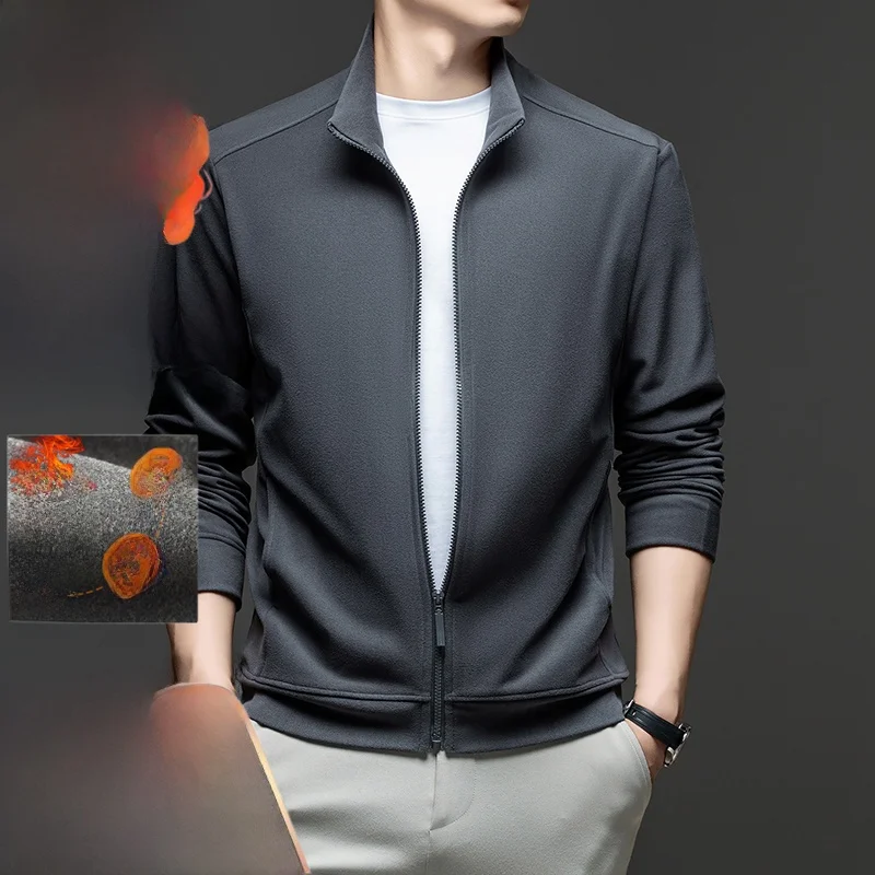 

Мужская куртка с капюшоном и воротником-стойкой Inteated Fce Thiened, теплая повседневная универсальная осенне-зимняя однотонная верхняя одежда