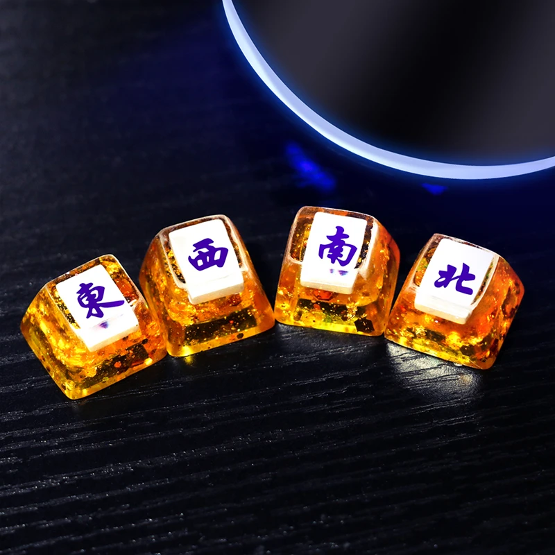 Mahjong Direction East South West North Handmade Resin Keycap For MX Switch Mechanical Keyboard DIY Manual Backlit Key Cap