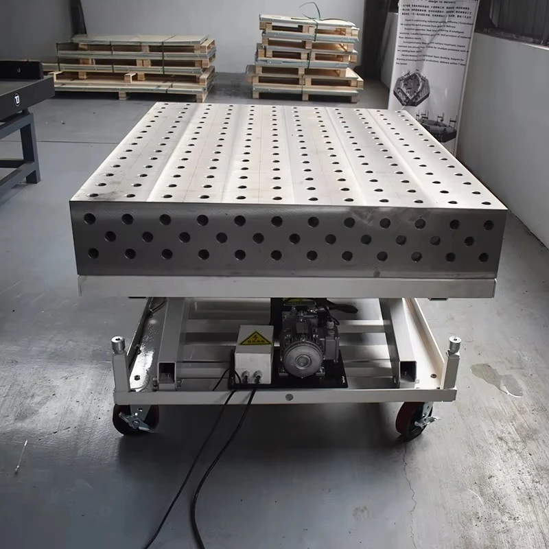 Electric Height Adjustable 3D Welding Table Modular Fixturing System Ergonomic Workstation for Robotic and Manual Welding