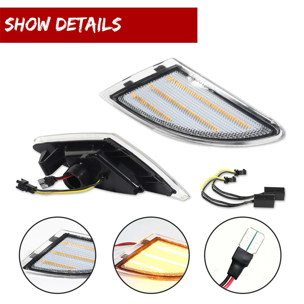 For Mercedes-Benz W251 R-Class R320 R350 R500 R63 AMG Car LED Front Fender Side Marker Turn Signal Lights Indicator Lights 12V