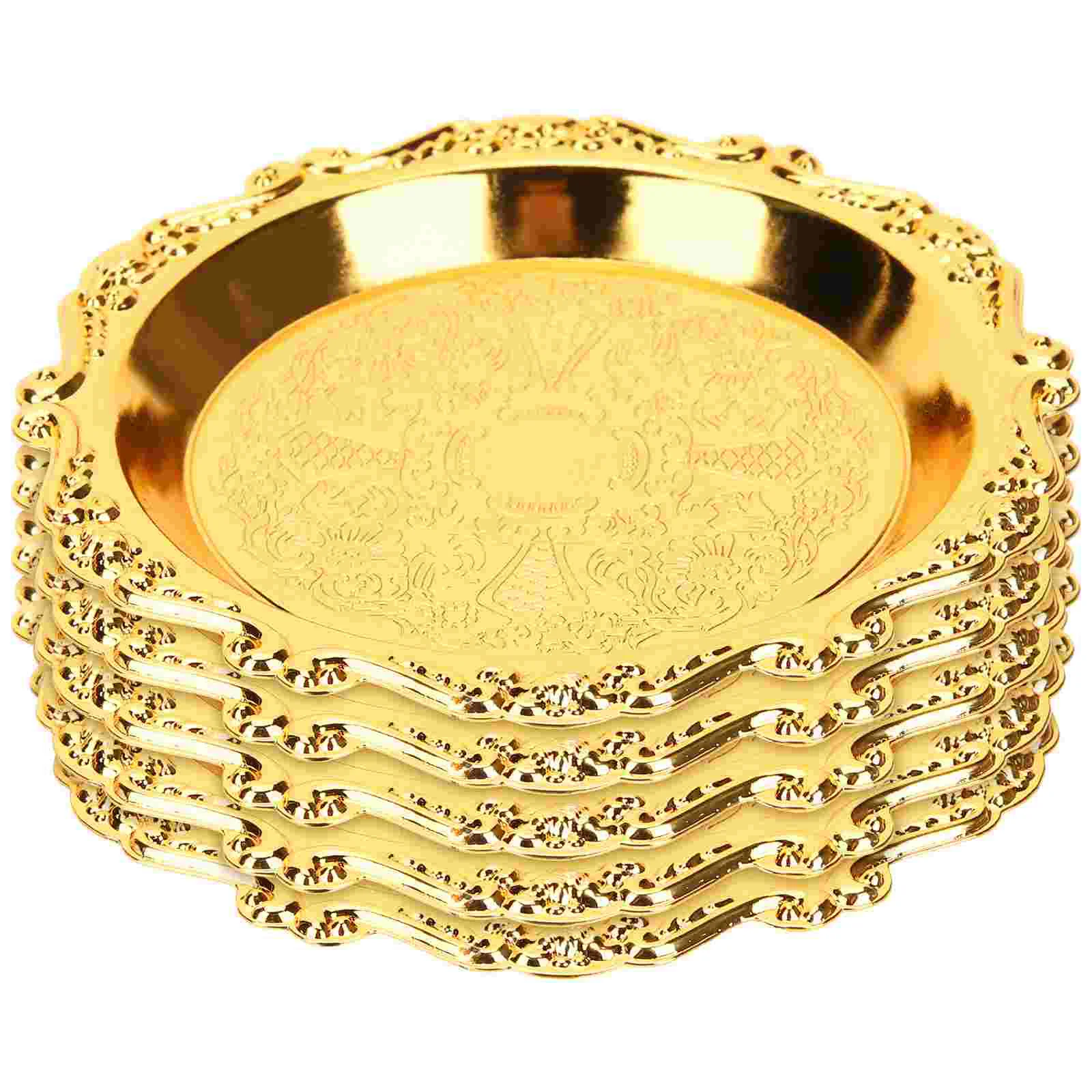 

6 Pcs Dried Fruit Plate Appetizer Tray Trays Party Platter Stands Gold Decor Food Chips Dip Serving Dish Dry Stainless Steel