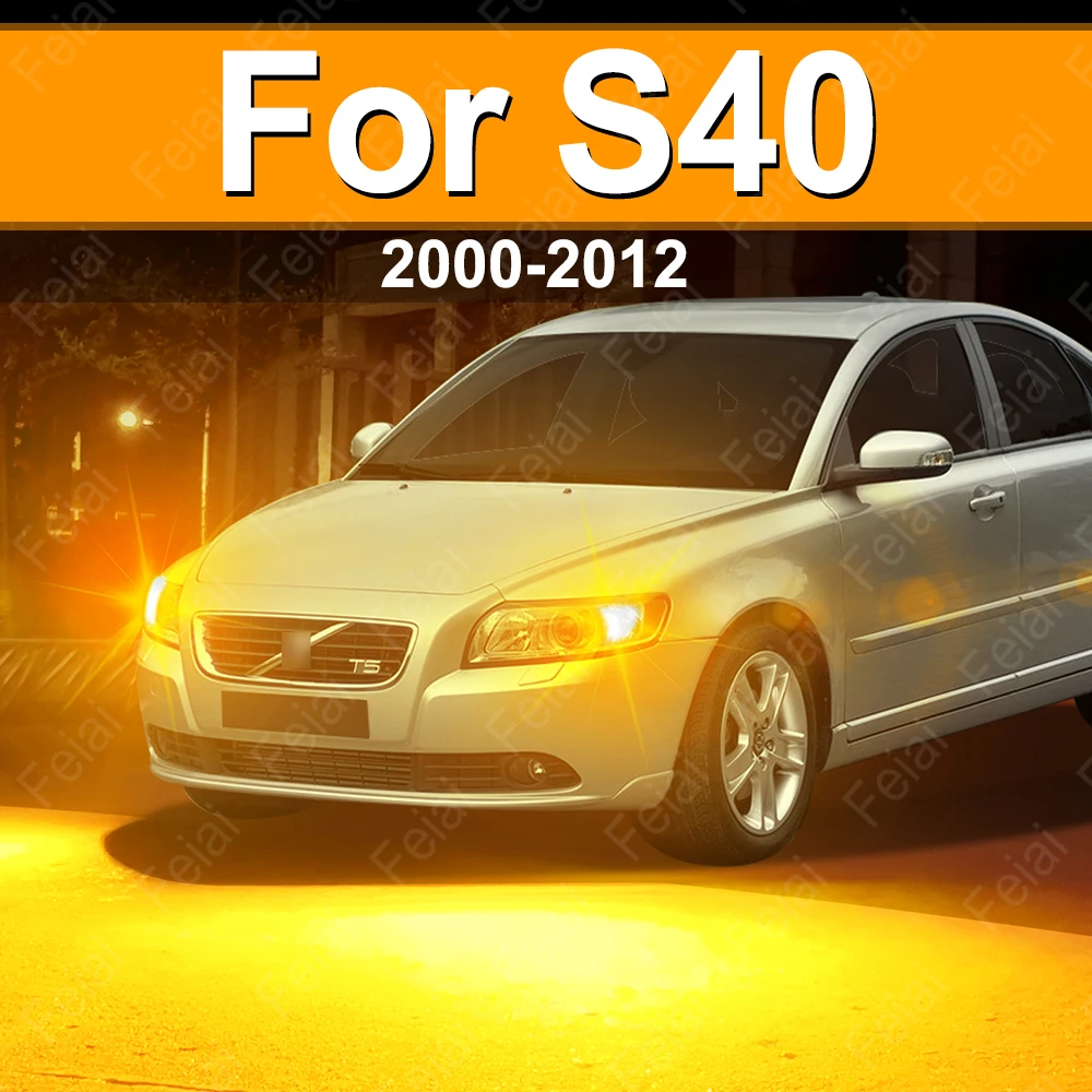 

Turn Signal LED Light Indicator Bulb For Volvo S40 Accessories 2000-2008 2009 2010 2011 2012 Amber Direction Indicator Lamp 2PCS