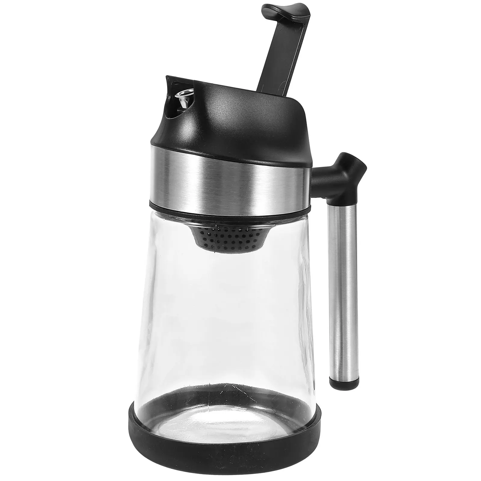 400Ml Oil Dispenser Bottle Glass Kitchen Seasoning Container Olive Oil Vinegar Soy Sauce Bottle Automatic Opening Closing Design