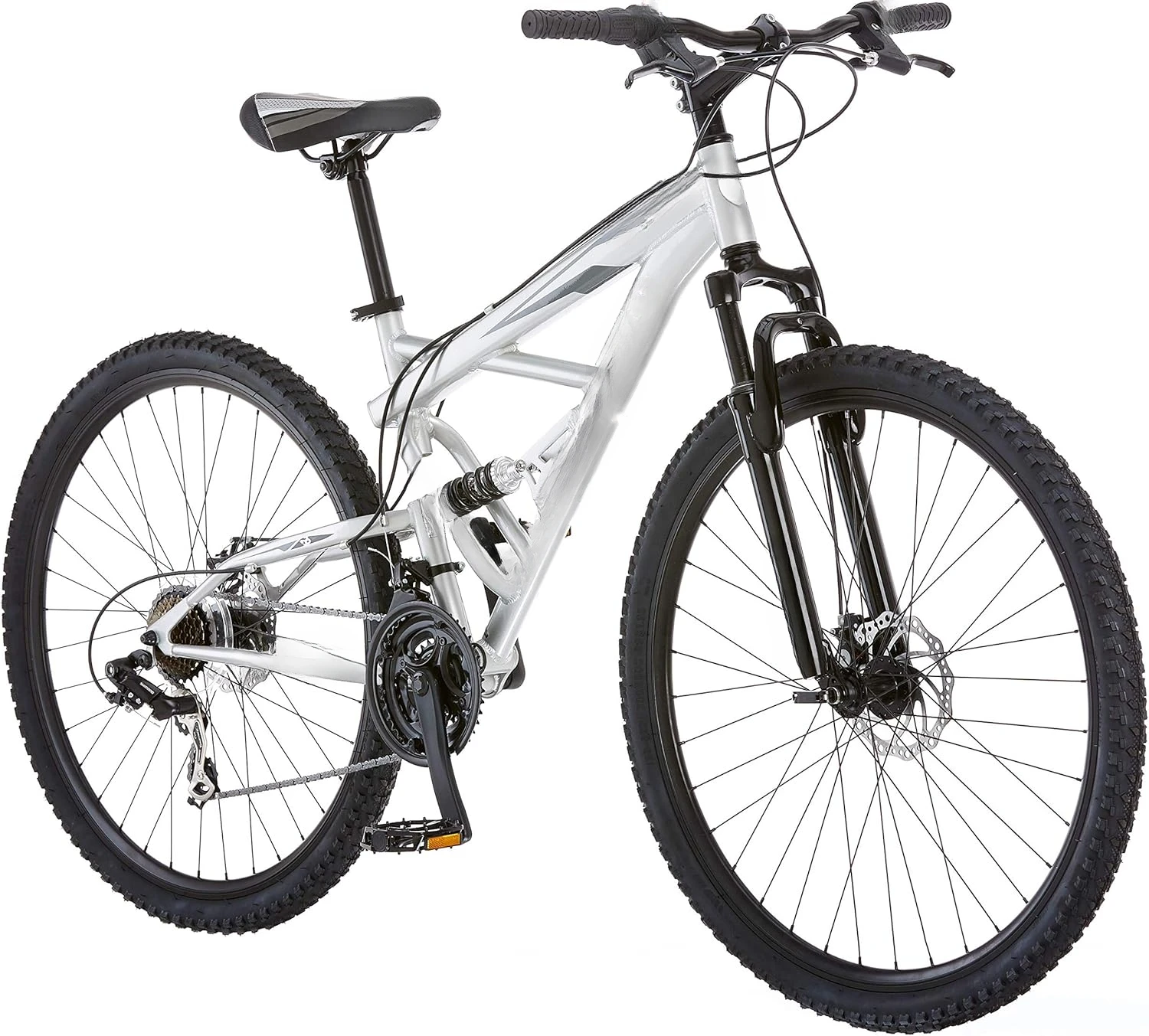 

Full Suspension Mountain Bike, Men and Women, 18-Inch Aluminum Frame, 29-Inch Wheels, Front and Rear Disc Brakes