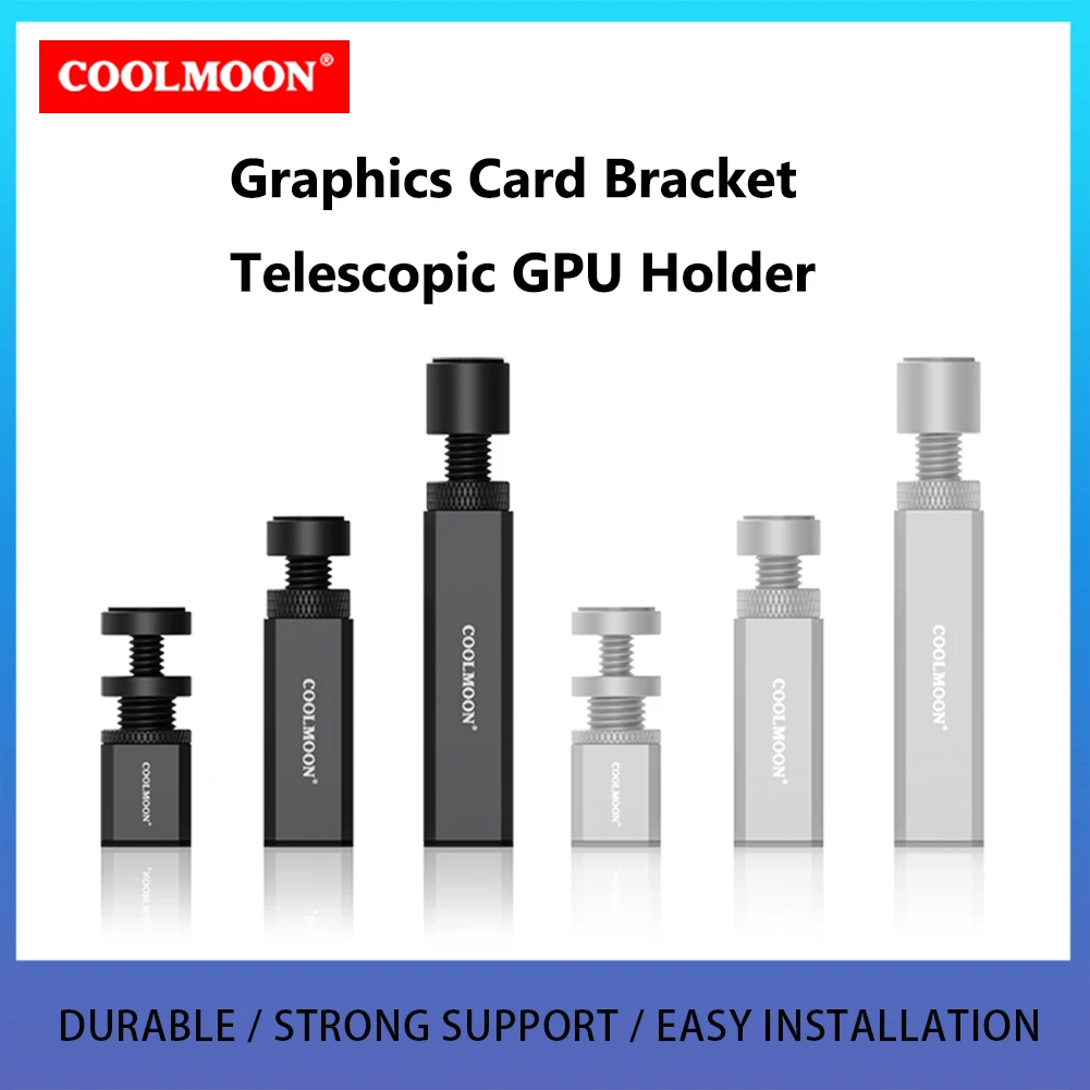 Graphics Card Bracket Telescopic Spiral Video Card Holder Magnetic Base Anti Scratch NON-slip for ATX/M-ATX/ITX Chassis