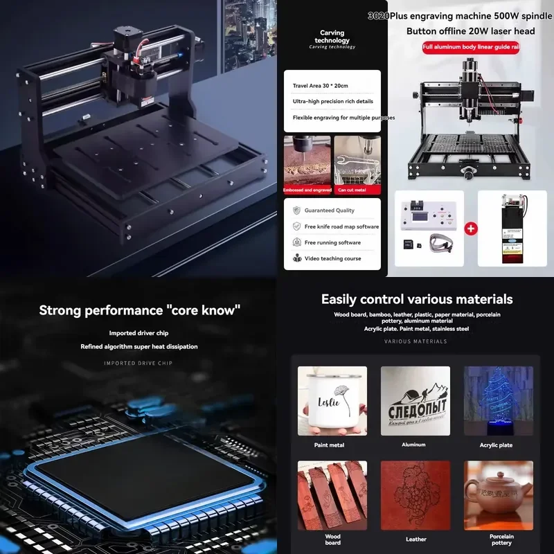 2026 Compact CNC3020 Workshop Solution for QR Code/Logo Engraving & Custom Gift Production Service Equipment