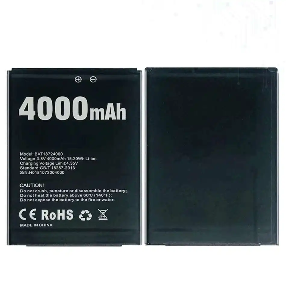 

4000 мАч BAT18724000 Аккумулятор мобильного телефона для Doogee X70 высокой емкости