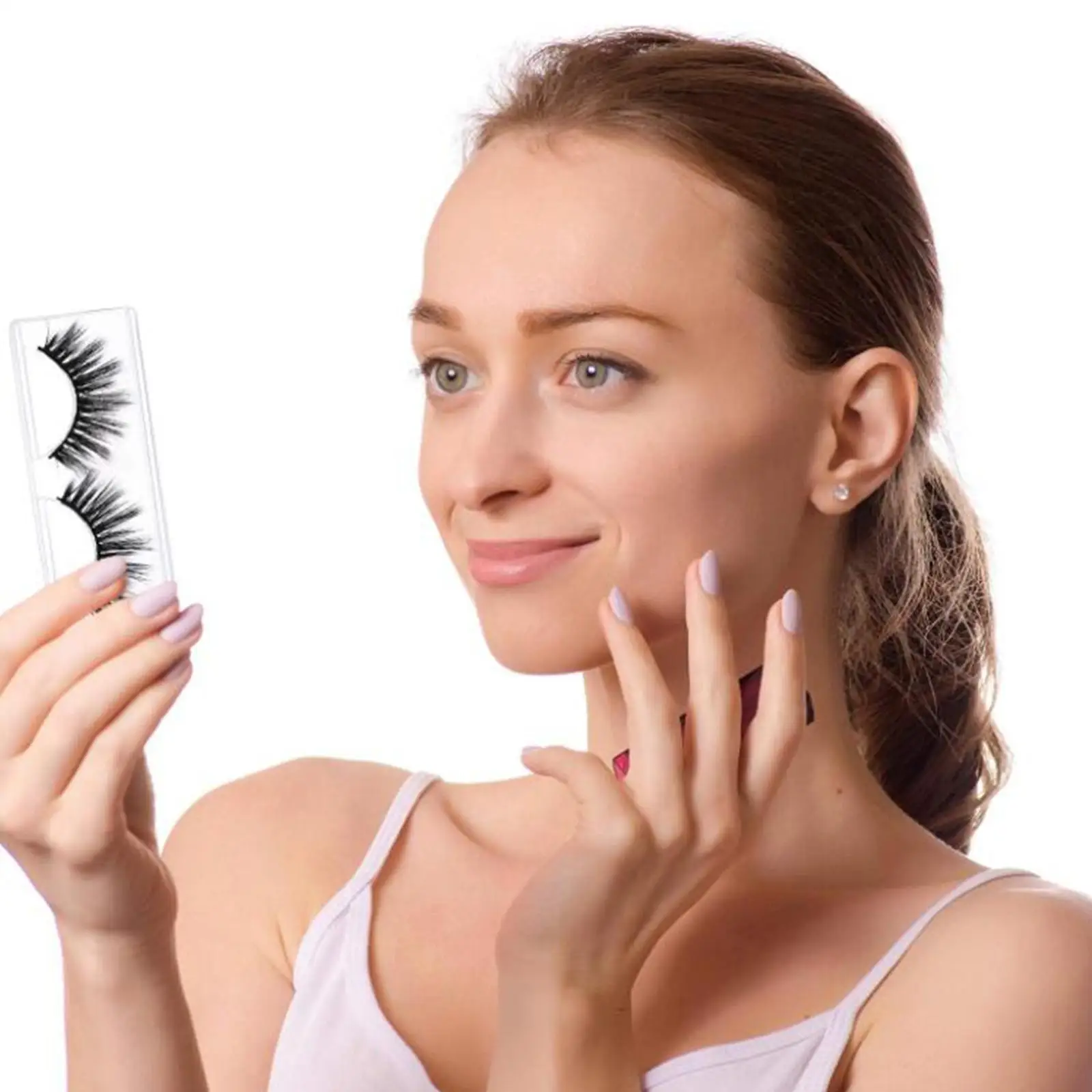 丸いピンク色のつけまつげトレイ、まつげリフトキット用品や化粧品アクセサリー用の接着剤ホルダーオーガナイザー