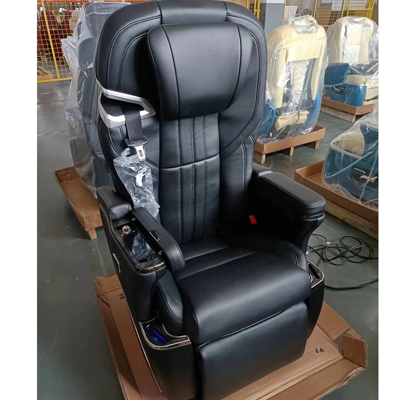 CustomizedHot Sale Van Seat Luxury Reclining Captain Seat With Ambient Light Massage Pilot Chair For Campervan Upgrading Car int