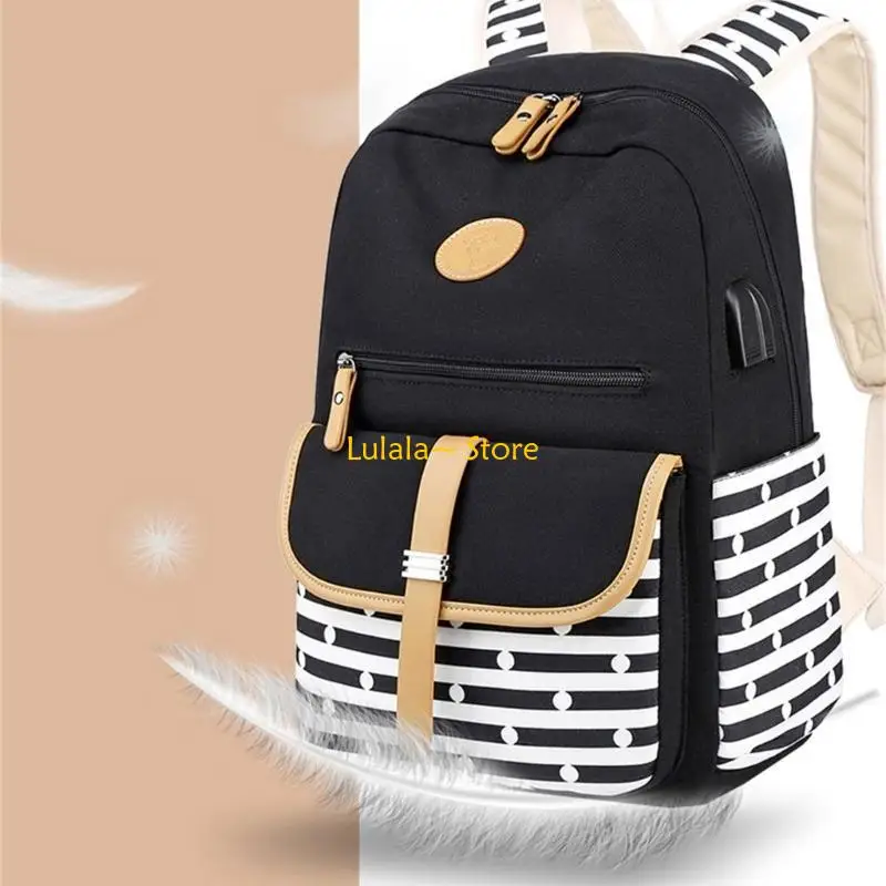 

Y4QA School Backpack For Teens Casual Travel Book Bag with USB Port Large Capacity