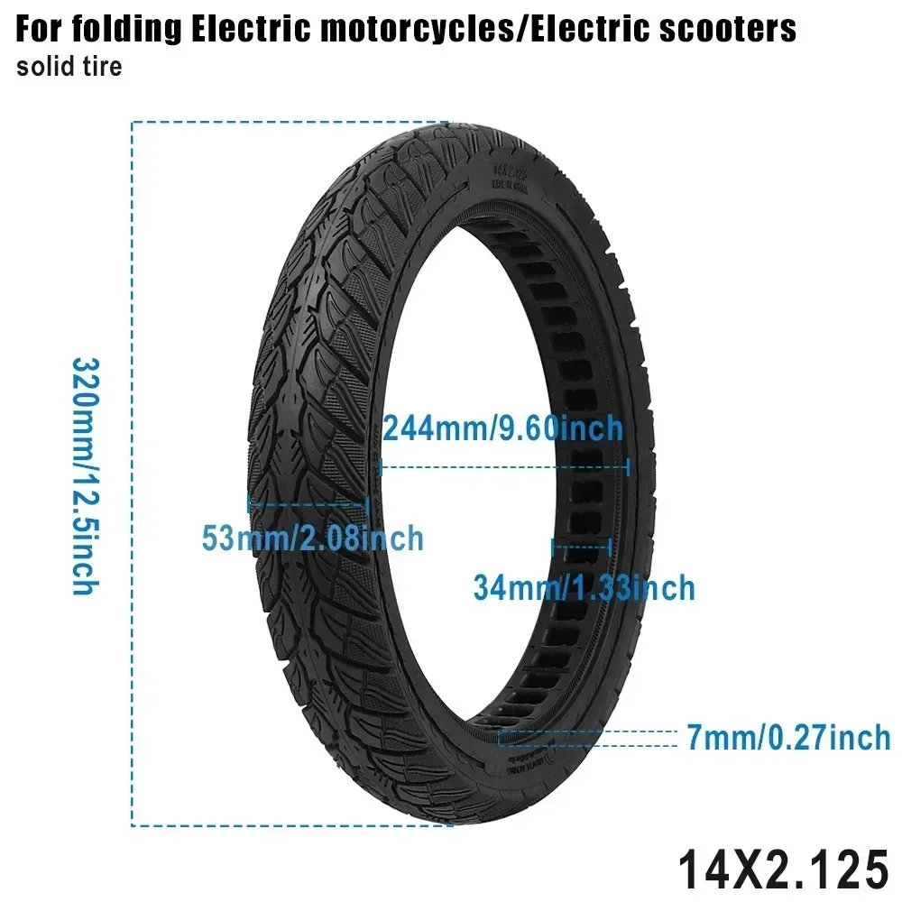 14x2.125 Schlauchloser Vakuumreifen Vollreifen für DYU D3 D3+ für Kugoo V1 B2 E-Bike 14 Zoll Faltbares Elektrofahrrad Ersatzrad – Detail 20
