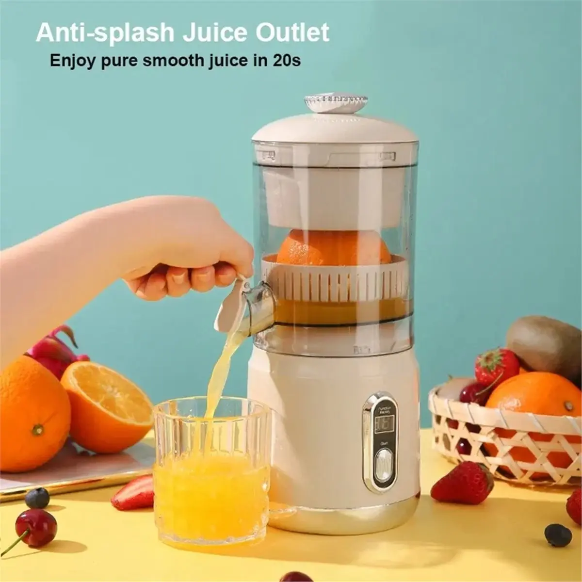 [A99U] Electric Orange Juicer Portable Citrus Fruit Juice Extractor USB Rechargeable 600ml Smoothie Blender for Camping Home A