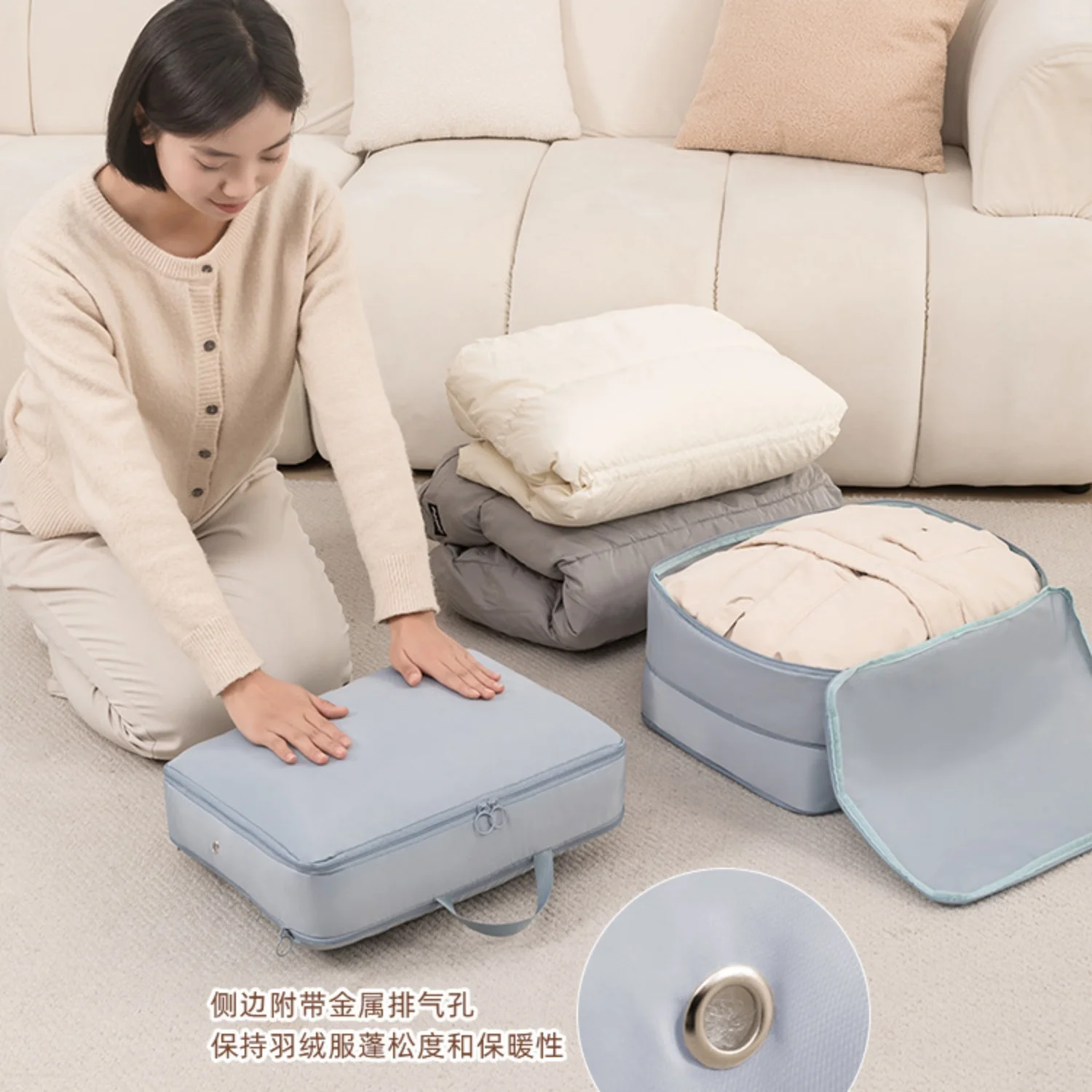 

Autumn And Winter Compression Clothes Packing Bag Space Saving Quilts Bag Wardrobe Storage Luggage Down Jacket Cotton Organizer