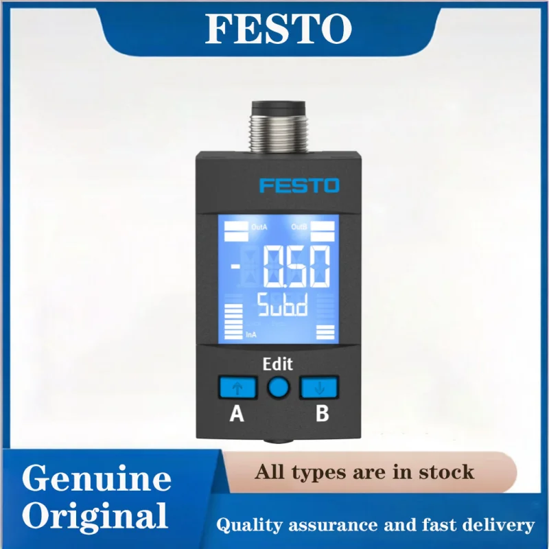 FESTO Pressure sensor 8184451-SPAU-P12R-T-R18M-L-PNLK-PNVBA-M8D Genuine Sensor with display screen pneumatic components