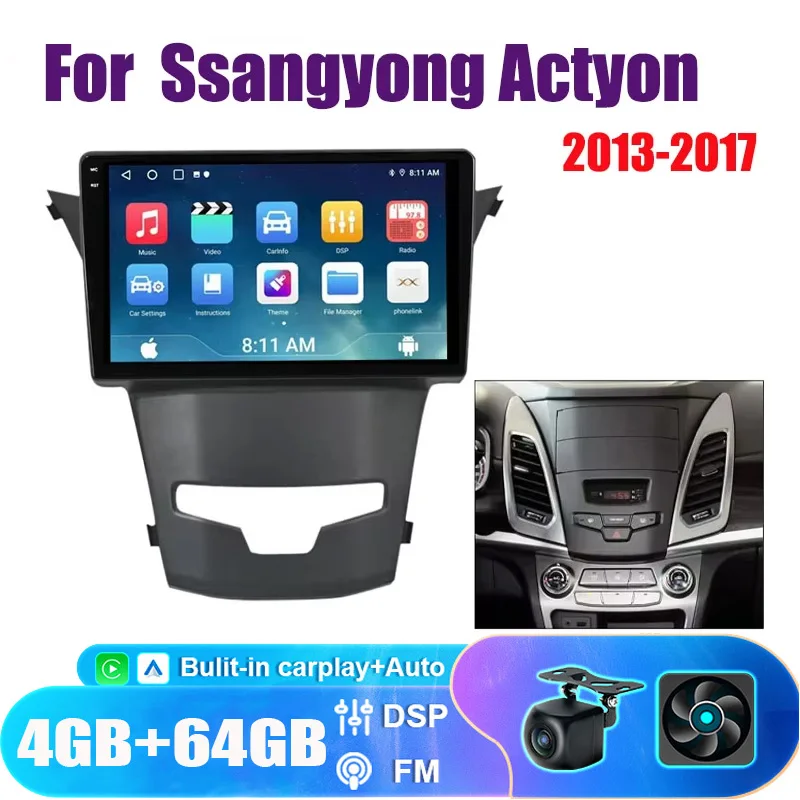 

9“Autoradio For SsangYong Korando 3 Actyon 2 2013-2017 Android Stereo GPS Carplay Car Radio Multimedia Video 2 Din Video Player